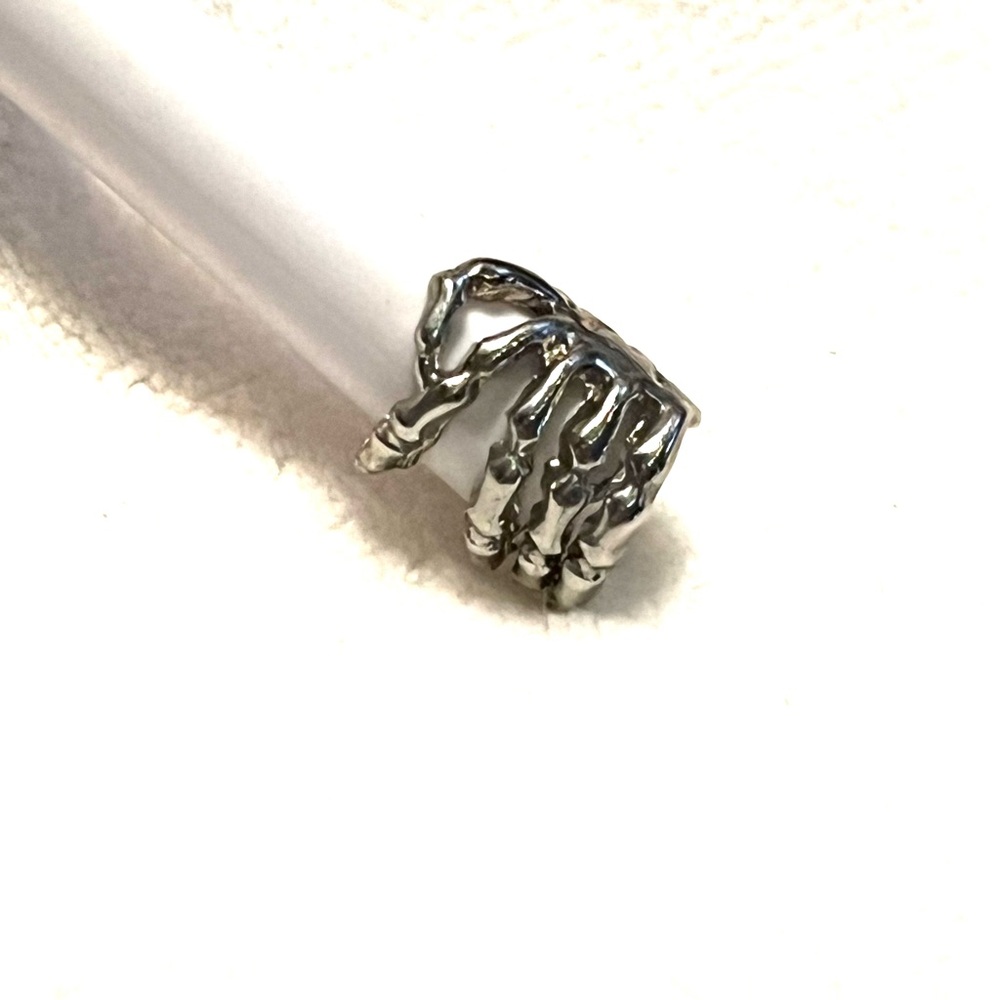 Silver Skeleton hand Ear Cuff